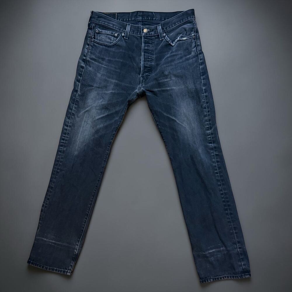 Levi’s 501 XX Jeans Mens Faded Black Distressed Straight Leg Size 34/31.5